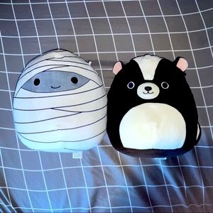 Set of 2 Squishmallows - Skunk and Mummy